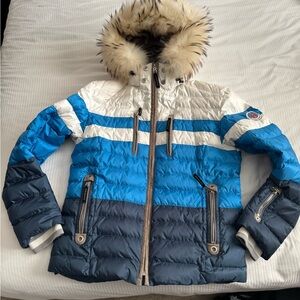 MEN Bogner Blue, White, and Gray Kids Puffer Jacket